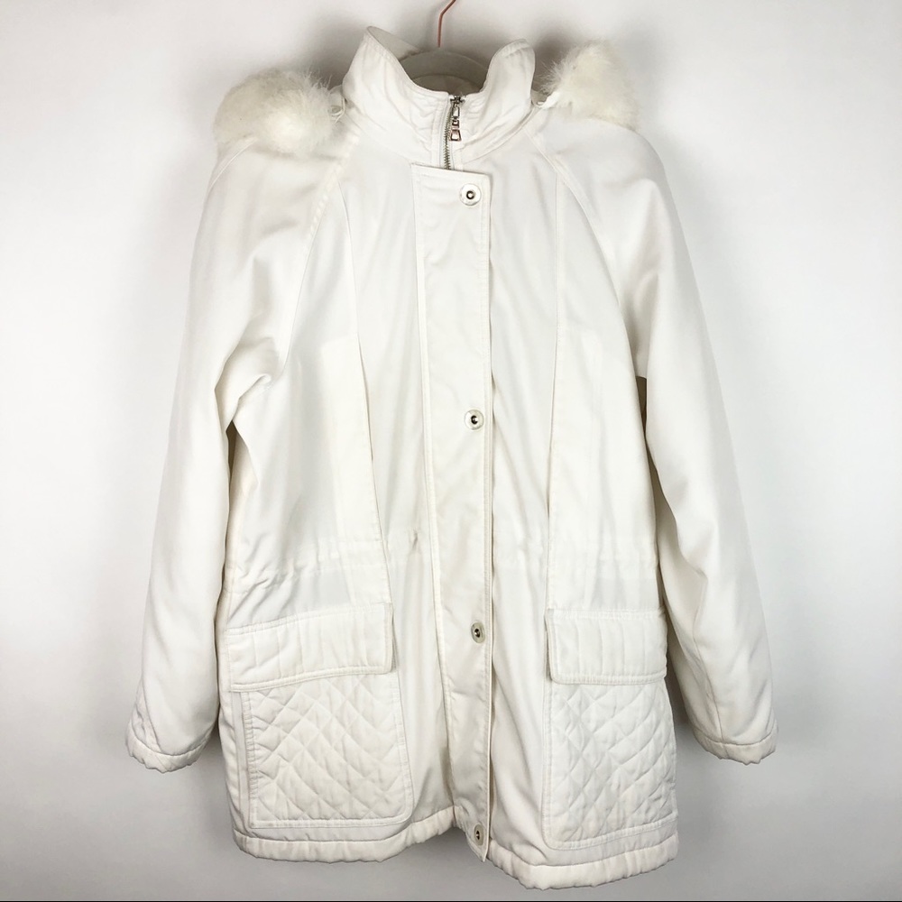 Weather Tamer White Winter Jacket w/ Removable Hood - Picture 6 of 16